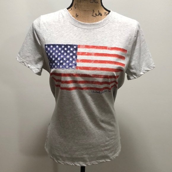 {Sonoma} Gray T Shirt With American Flag Graphic - Picture 2 of 8